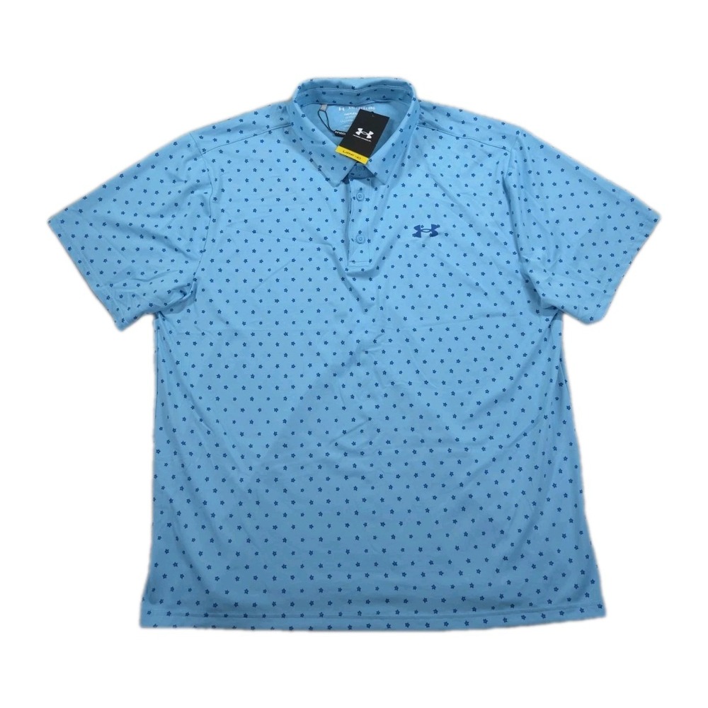 New Under Armour Playoff Polo Mens 2XL XXL Short‎ Sleeve Floral Shirt Loose Fit